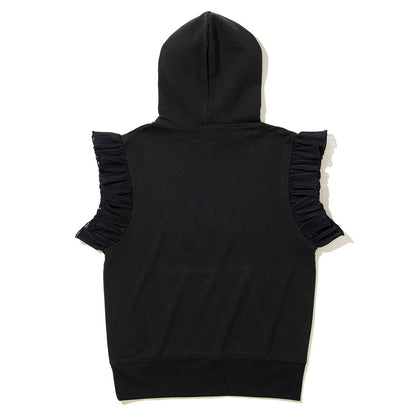 NON TOKYO FRILL SLEEVE HOODIE ノントーキョー フリル スリーブ フーディー NON-26A-SW8-009【レディース プルオーバーフーディー フリル付き グラフィック 前面プリント 26FW】