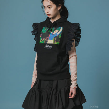 NON TOKYO FRILL SLEEVE HOODIE ノントーキョー フリル スリーブ フーディー NON-26A-SW8-009【レディース プルオーバーフーディー フリル付き グラフィック 前面プリント 26FW】