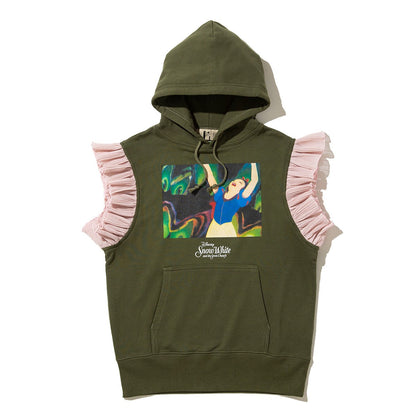 NON TOKYO FRILL SLEEVE HOODIE ノントーキョー フリル スリーブ フーディー NON-26A-SW8-009【レディース プルオーバーフーディー フリル付き グラフィック 前面プリント 26FW】