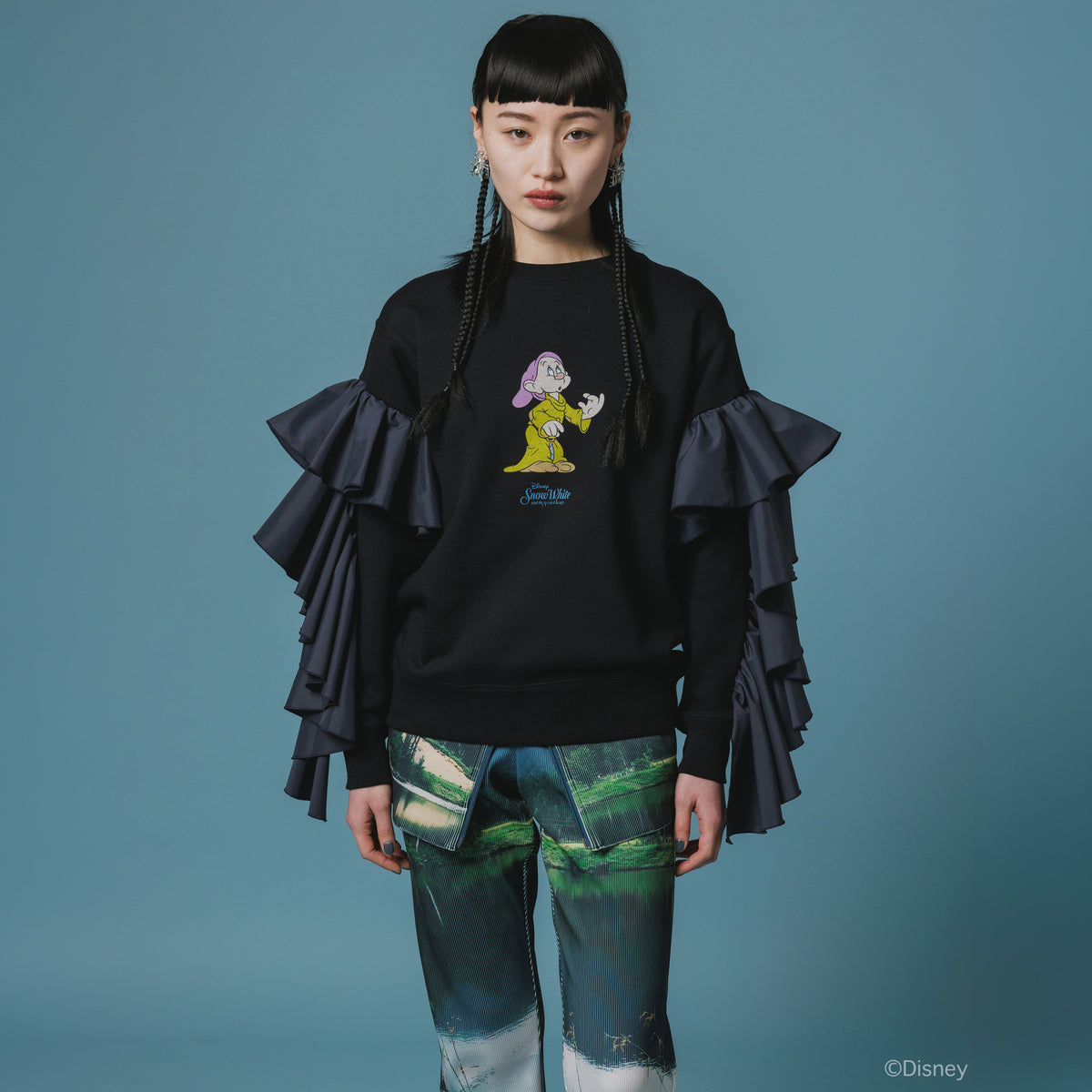 NON TOKYO Frill Sleeve Pullover Sweat  ノントーキョー フリルスリーブ プルオーバースウェット NON-26A-SW9-008【レディース フリルスウェット プルオーバースウェット スウェット トレーナー 26FW】