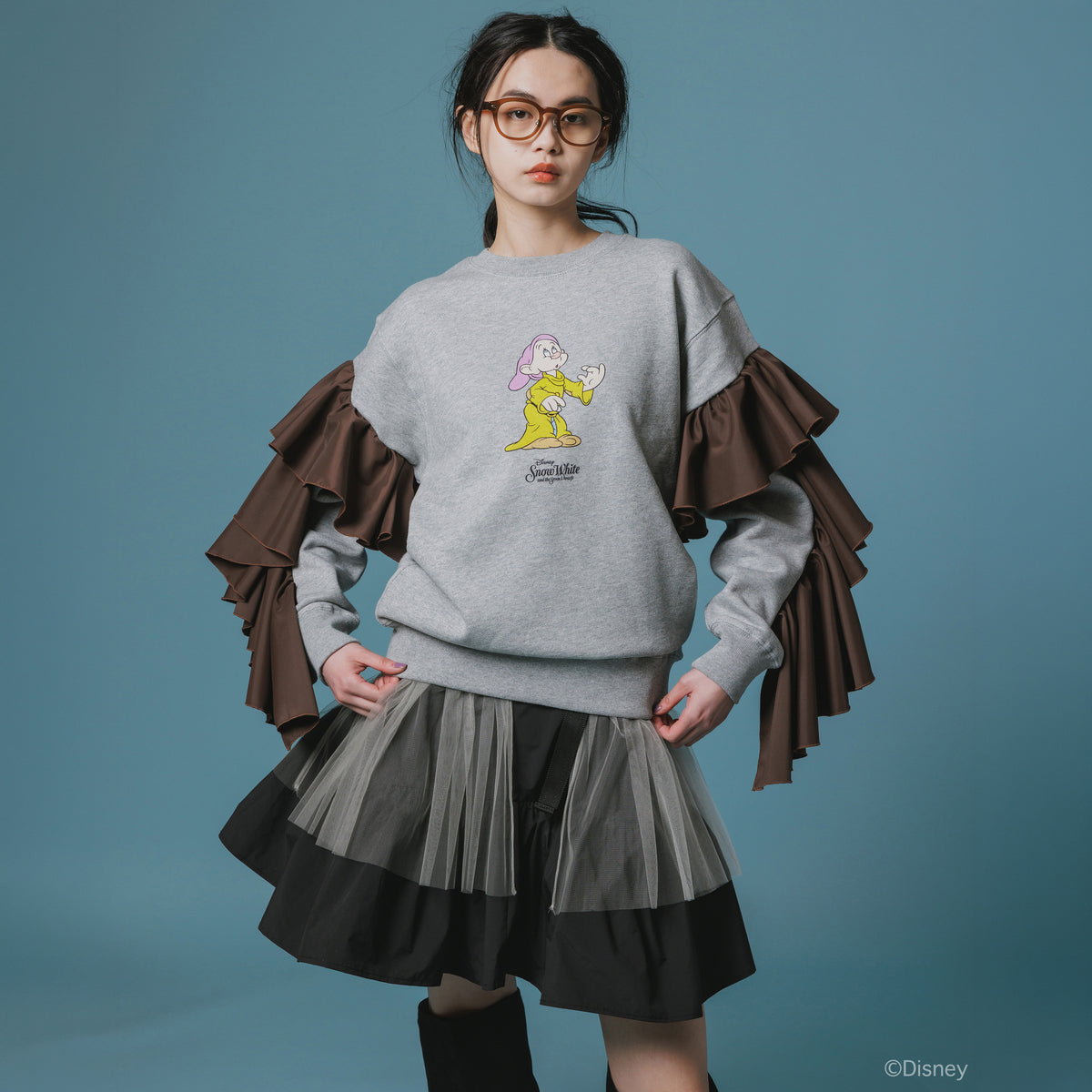 NON TOKYO Frill Sleeve Pullover Sweat  ノントーキョー フリルスリーブ プルオーバースウェット NON-26A-SW9-008【レディース フリルスウェット プルオーバースウェット スウェット トレーナー 26FW】