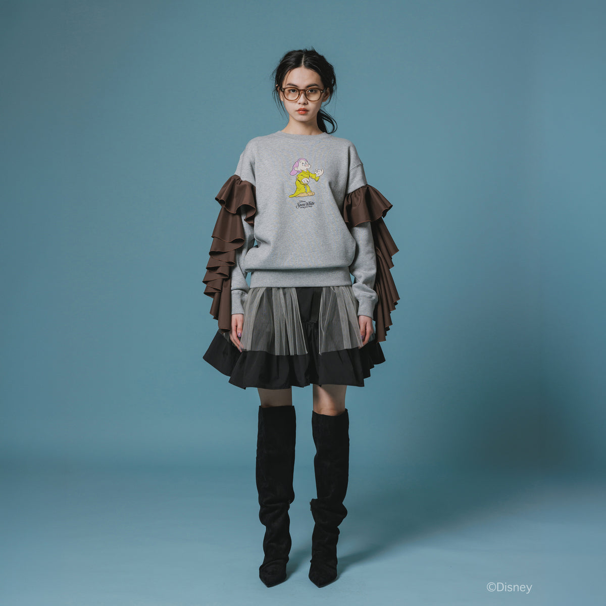 NON TOKYO Frill Sleeve Pullover Sweat  ノントーキョー フリルスリーブ プルオーバースウェット NON-26A-SW9-008【レディース フリルスウェット プルオーバースウェット スウェット トレーナー 26FW】