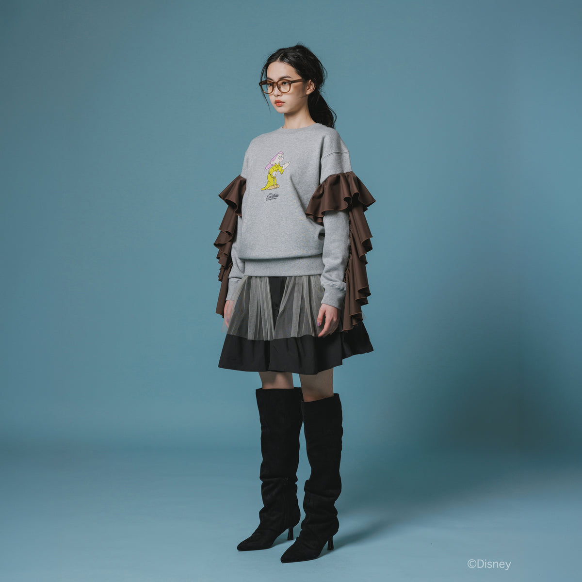 NON TOKYO Frill Sleeve Pullover Sweat  ノントーキョー フリルスリーブ プルオーバースウェット NON-26A-SW9-008【レディース フリルスウェット プルオーバースウェット スウェット トレーナー 26FW】