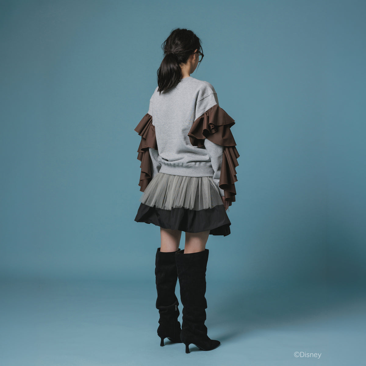 NON TOKYO Frill Sleeve Pullover Sweat  ノントーキョー フリルスリーブ プルオーバースウェット NON-26A-SW9-008【レディース フリルスウェット プルオーバースウェット スウェット トレーナー 26FW】