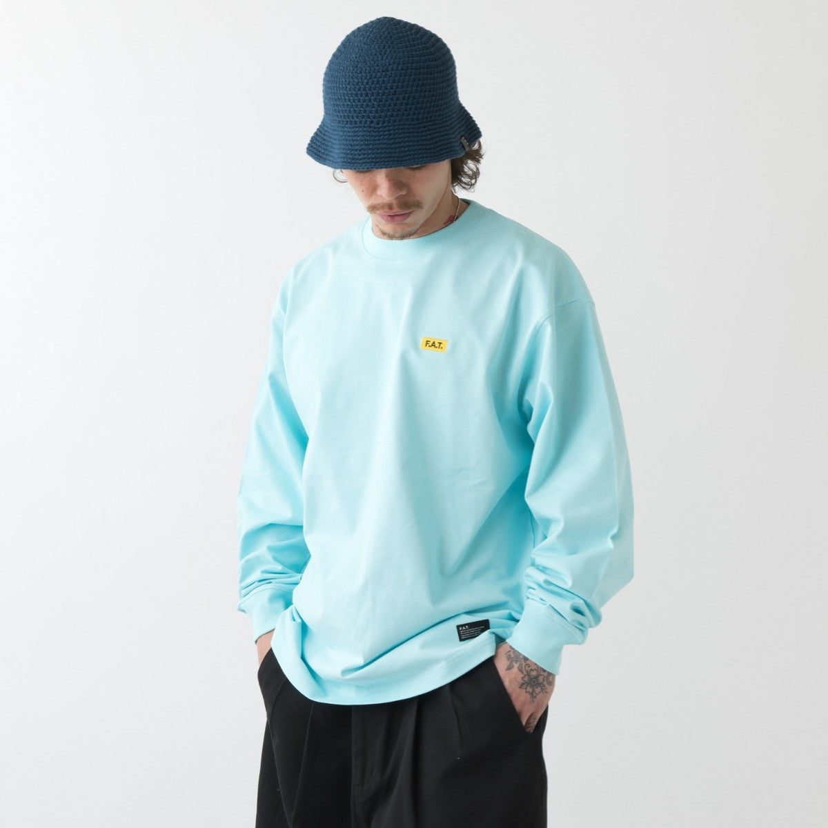 FAT SIGNATee L エフエイティー シグナティー L F32620-CT19【メンズ ロングスリーブカットソー 胸ロゴ刺繍 バックプリント 7oz 天竺 26FW】