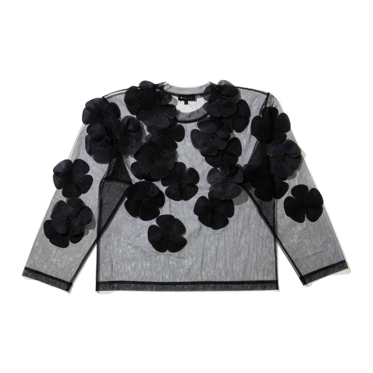 MIYAO Flower Motif Top ミヤオ フラワーモチーフトップ MFBL-01【レディース ロングTシャツ シースルー レイヤード 花柄  26FW】
