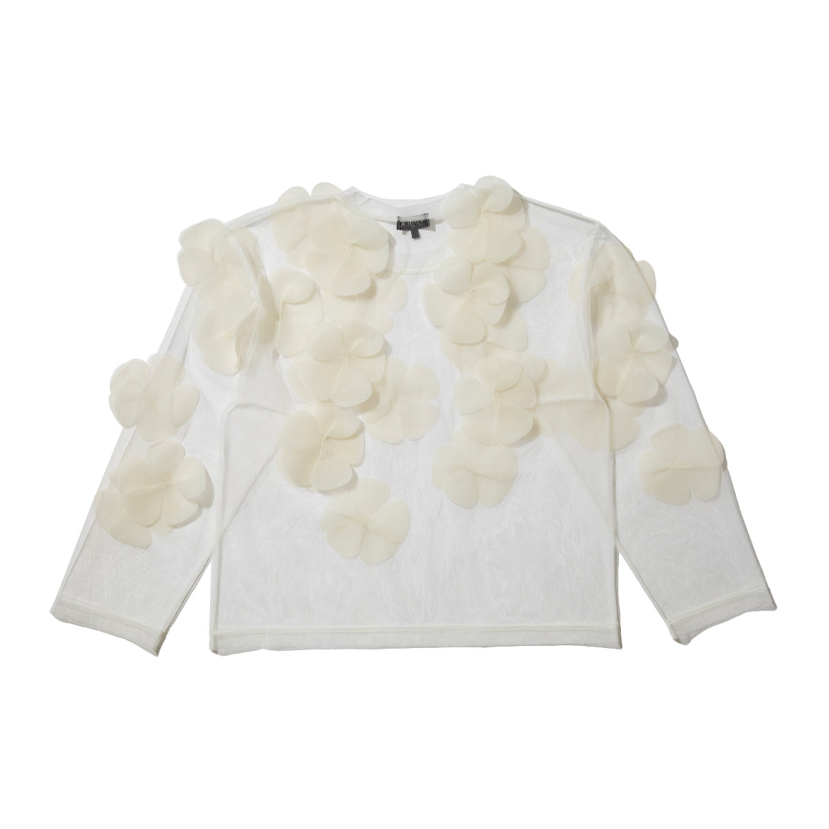MIYAO Flower Motif Top ミヤオ フラワーモチーフトップ MFBL-01【レディース ロングTシャツ シースルー レイヤード 花柄  26FW】