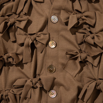 MIYAO RIBBON CARDIGAN ミヤオ リボン カーディガン MFBL-04【レディース トップス リボン カーディガン 26FW】