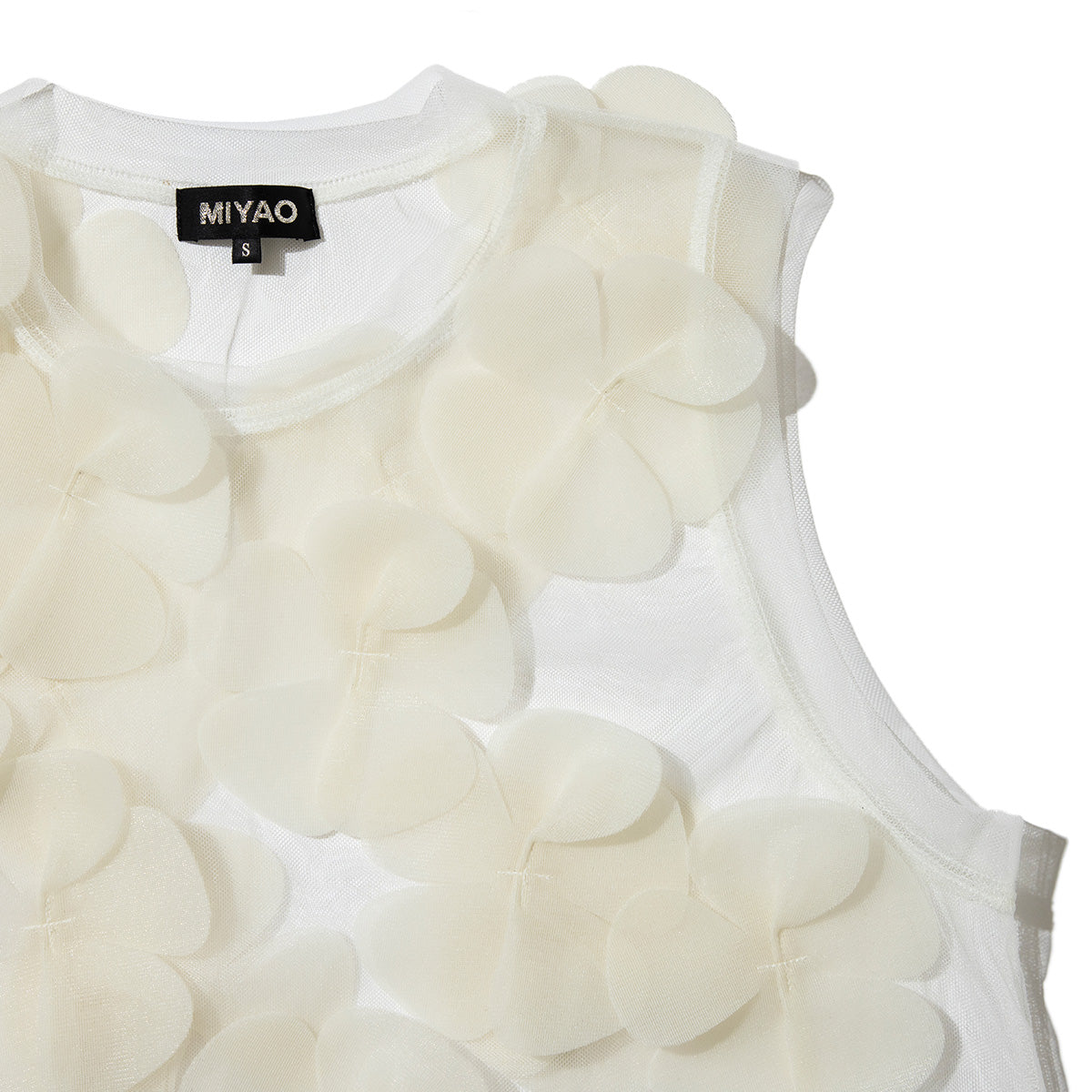 MIYAO Flower Motif Dress ミヤオ フラワーモチーフドレス MFOP-01【レディース ワンピース ロングワンピース シースルー レイヤード 花柄 26FW】