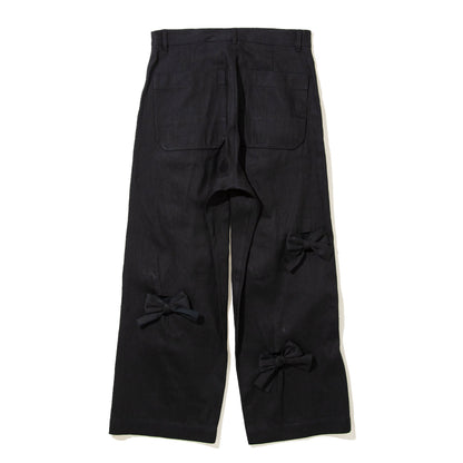 MIYAO RIBBON PANTS ミヤオ リボン パンツ MFPT-03【レディース パンツ リボン コットンデニム 26FW】