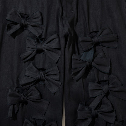 MIYAO RIBBON PANTS ミヤオ リボン パンツ MFPT-03【レディース パンツ リボン コットンデニム 26FW】