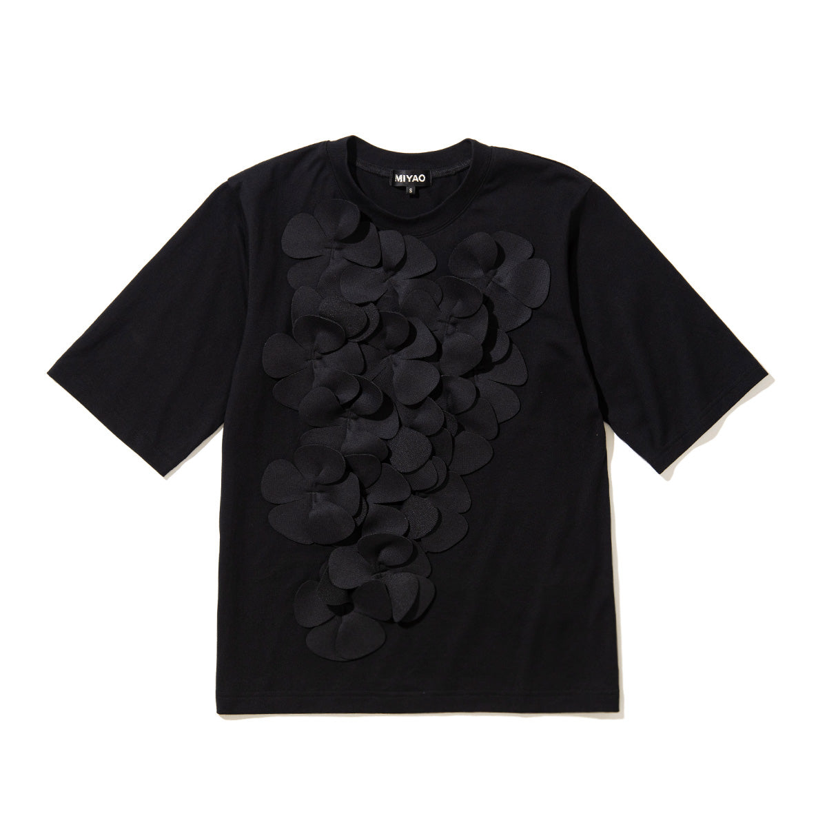 MIYAO Flower Motif Tee ミヤオ フラワーモチーフTシャツ MFTS-01【レディース コットン素材 花柄 Tシャツ 26FW】