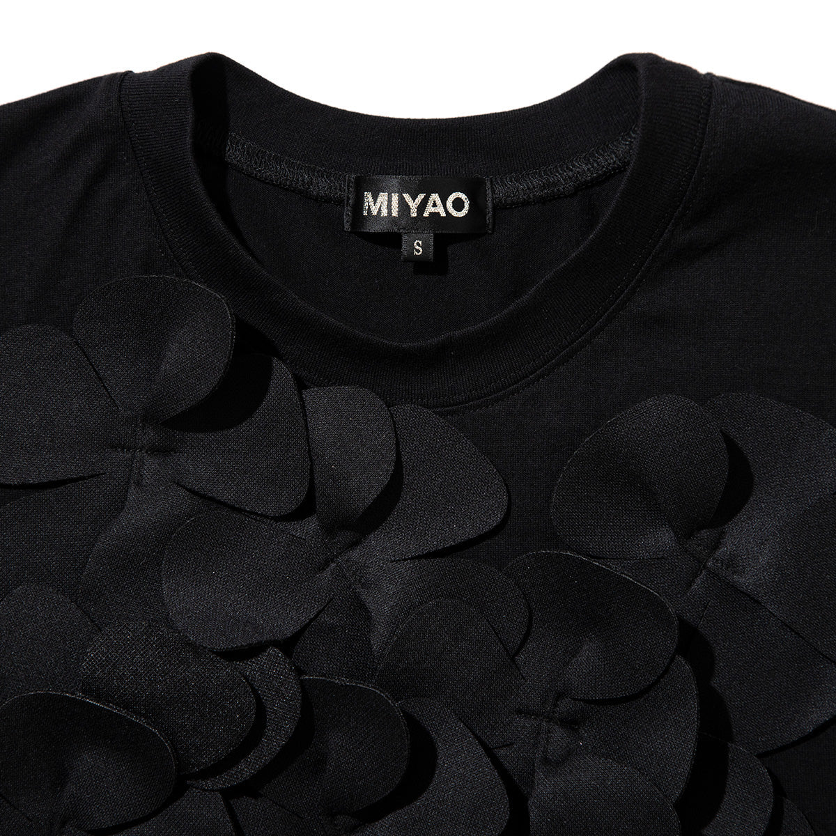 MIYAO Flower Motif Tee ミヤオ フラワーモチーフTシャツ MFTS-01【レディース コットン素材 花柄 Tシャツ 26FW】