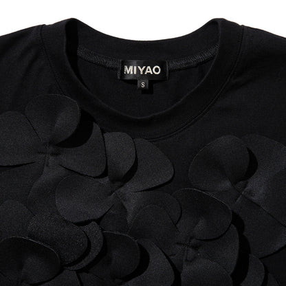 MIYAO Flower Motif Tee ミヤオ フラワーモチーフTシャツ MFTS-01【レディース コットン素材 花柄 Tシャツ 26FW】