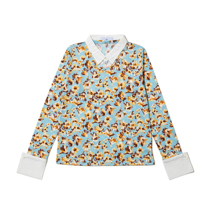 PoI flower print shirts ポィ フラワープリントシャツ 262-CT13【レディース 花柄 シャツ襟 日本製  26FW】