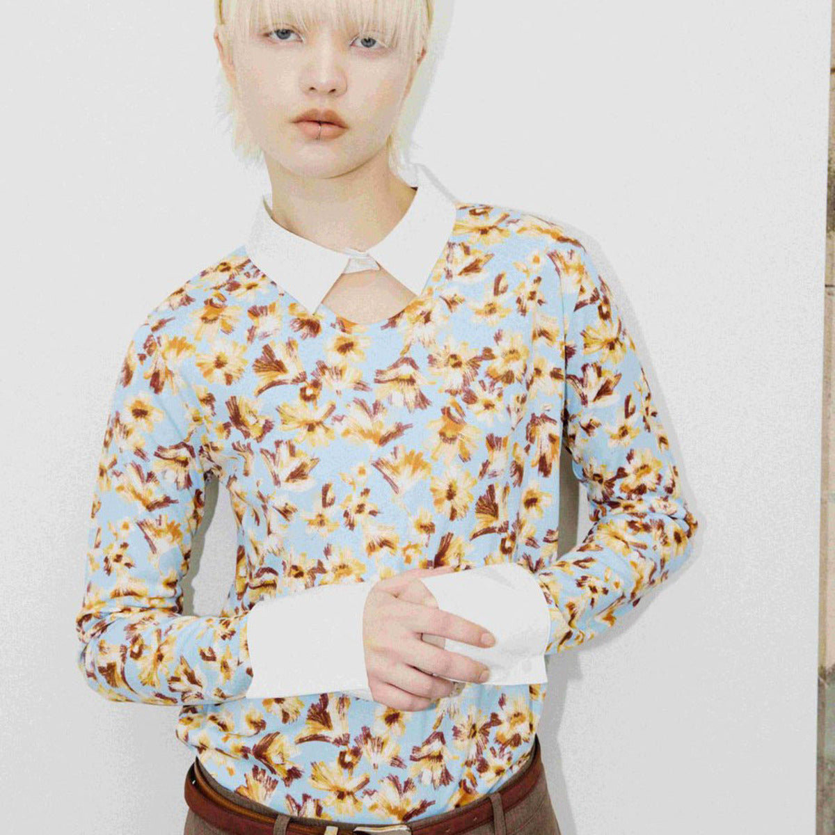 PoI flower print shirts ポィ フラワープリントシャツ 262-CT13【レディース 花柄 シャツ襟 日本製  26FW】