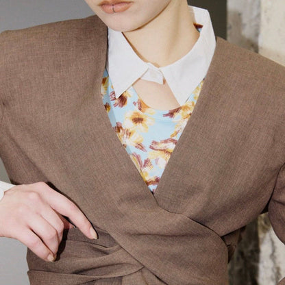 PoI flower print shirts ポィ フラワープリントシャツ 262-CT13【レディース 花柄 シャツ襟 日本製  26FW】