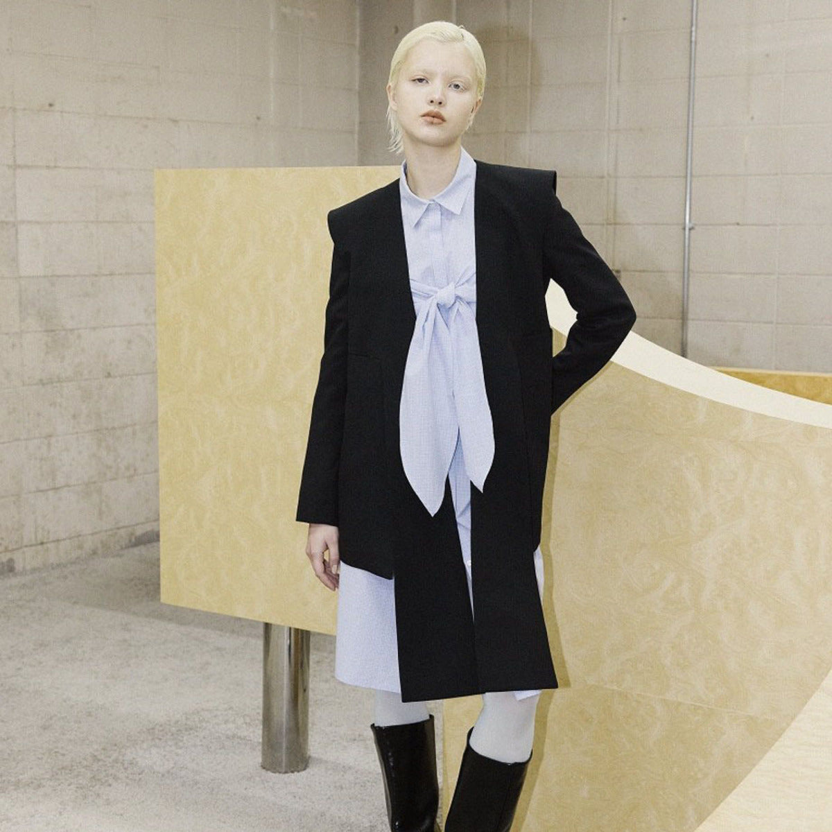PoI puff sleeve dress shirt ポィ パフスリーブドレスシャツ 262-FD03【レディース シャツワンピース ブラウス調 日本製 26FW】