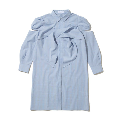 PoI puff sleeve dress shirt ポィ パフスリーブドレスシャツ 262-FD03【レディース シャツワンピース ブラウス調 日本製 26FW】