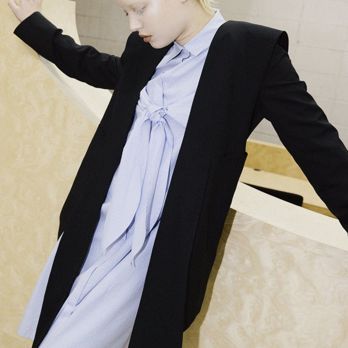 PoI puff sleeve dress shirt ポィ パフスリーブドレスシャツ 262-FD03【レディース シャツワンピース ブラウス調 日本製 26FW】