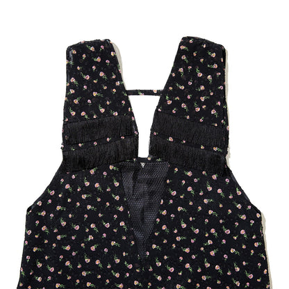 PoI FLOWER JAQUARD DRESS ポィ フラワー ジャカードドレス 262-FD08【レディース ロングワンピース ワンピース 花柄 フリンジ 26FW】