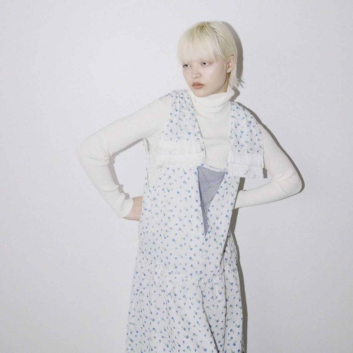 PoI FLOWER JAQUARD DRESS ポィ フラワー ジャカードドレス 262-FD08【レディース ロングワンピース ワンピース 花柄 フリンジ 26FW】