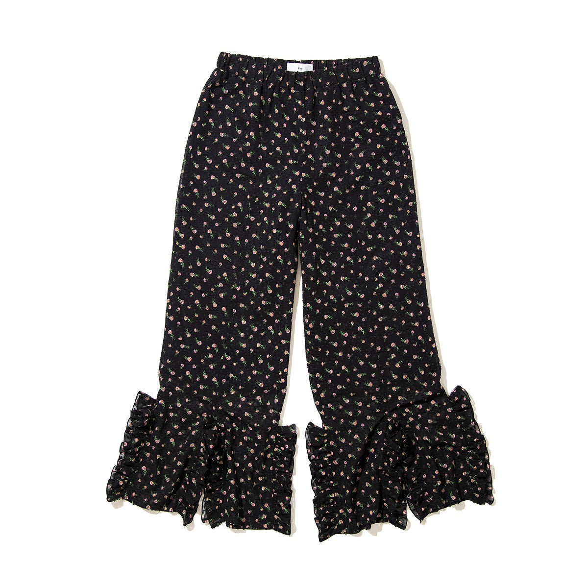 PoI FLOWER JAQUARD FRILL PANTS ポィ フラワー ジャカードフリルパンツ 262-FP09【レディース ワイドパンツ フラワープリント 花柄 ゴムウエスト 26FW】