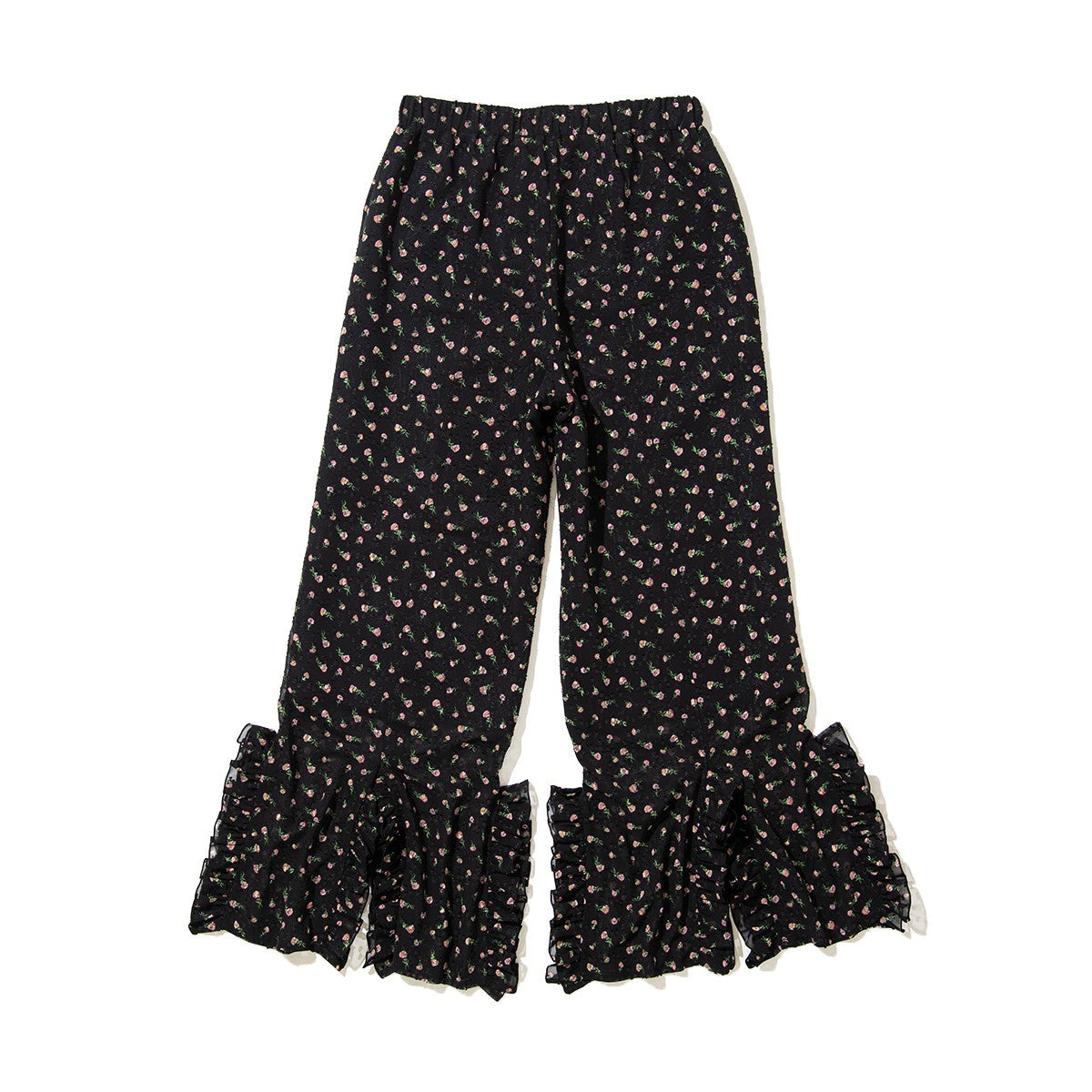 PoI FLOWER JAQUARD FRILL PANTS ポィ フラワー ジャカードフリルパンツ 262-FP09【レディース ワイドパンツ フラワープリント 花柄 ゴムウエスト 26FW】