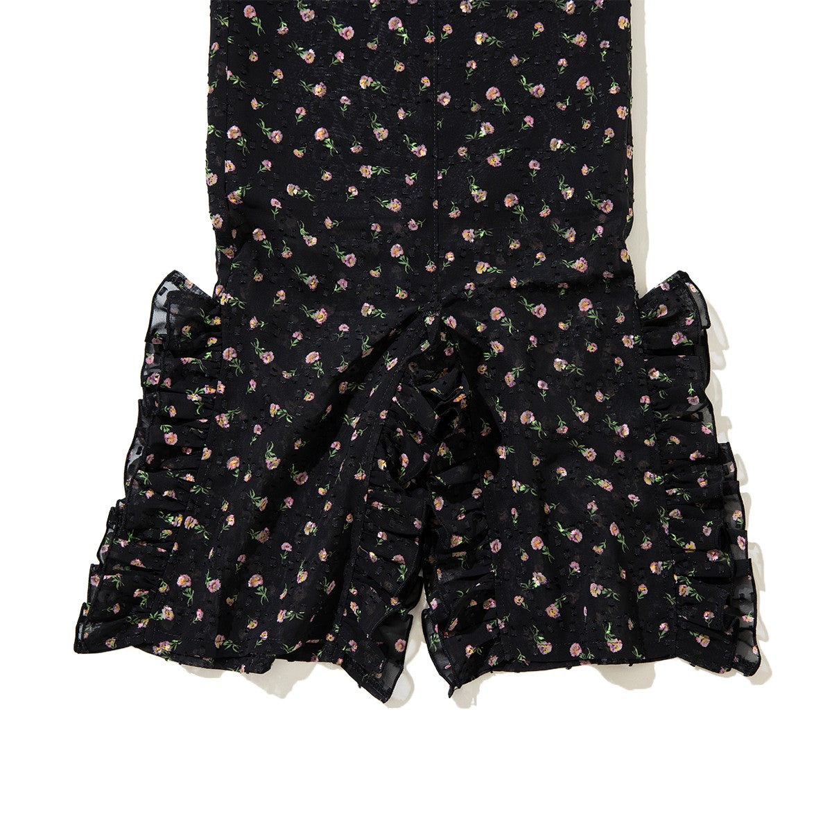 PoI FLOWER JAQUARD FRILL PANTS ポィ フラワー ジャカードフリルパンツ 262-FP09【レディース ワイドパンツ フラワープリント 花柄 ゴムウエスト 26FW】