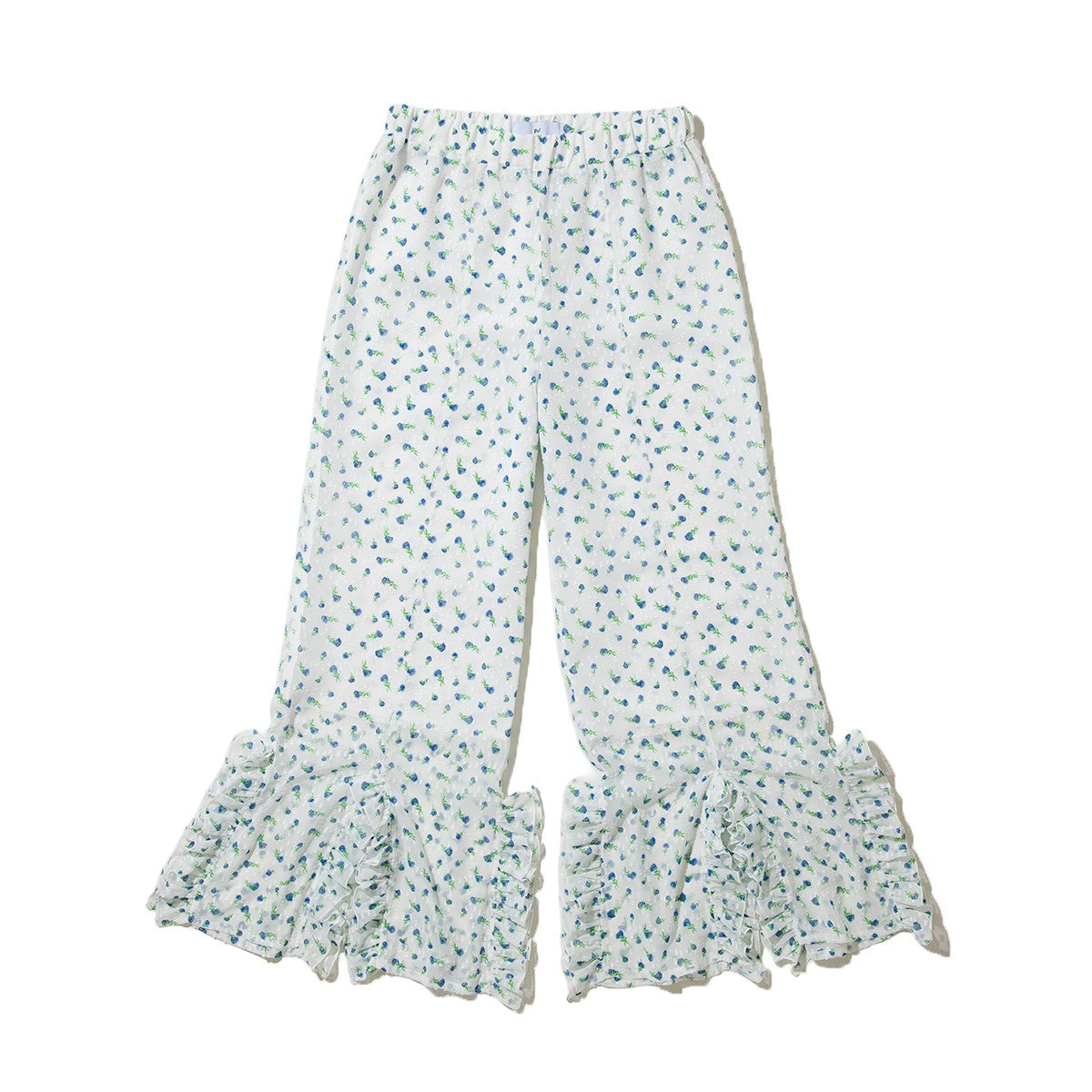 PoI FLOWER JAQUARD FRILL PANTS ポィ フラワー ジャカードフリルパンツ 262-FP09【レディース ワイドパンツ フラワープリント 花柄 ゴムウエスト 26FW】
