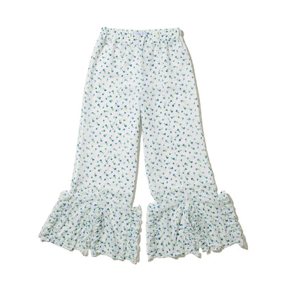 PoI FLOWER JAQUARD FRILL PANTS ポィ フラワー ジャカードフリルパンツ 262-FP09【レディース ワイドパンツ フラワープリント 花柄 ゴムウエスト 26FW】