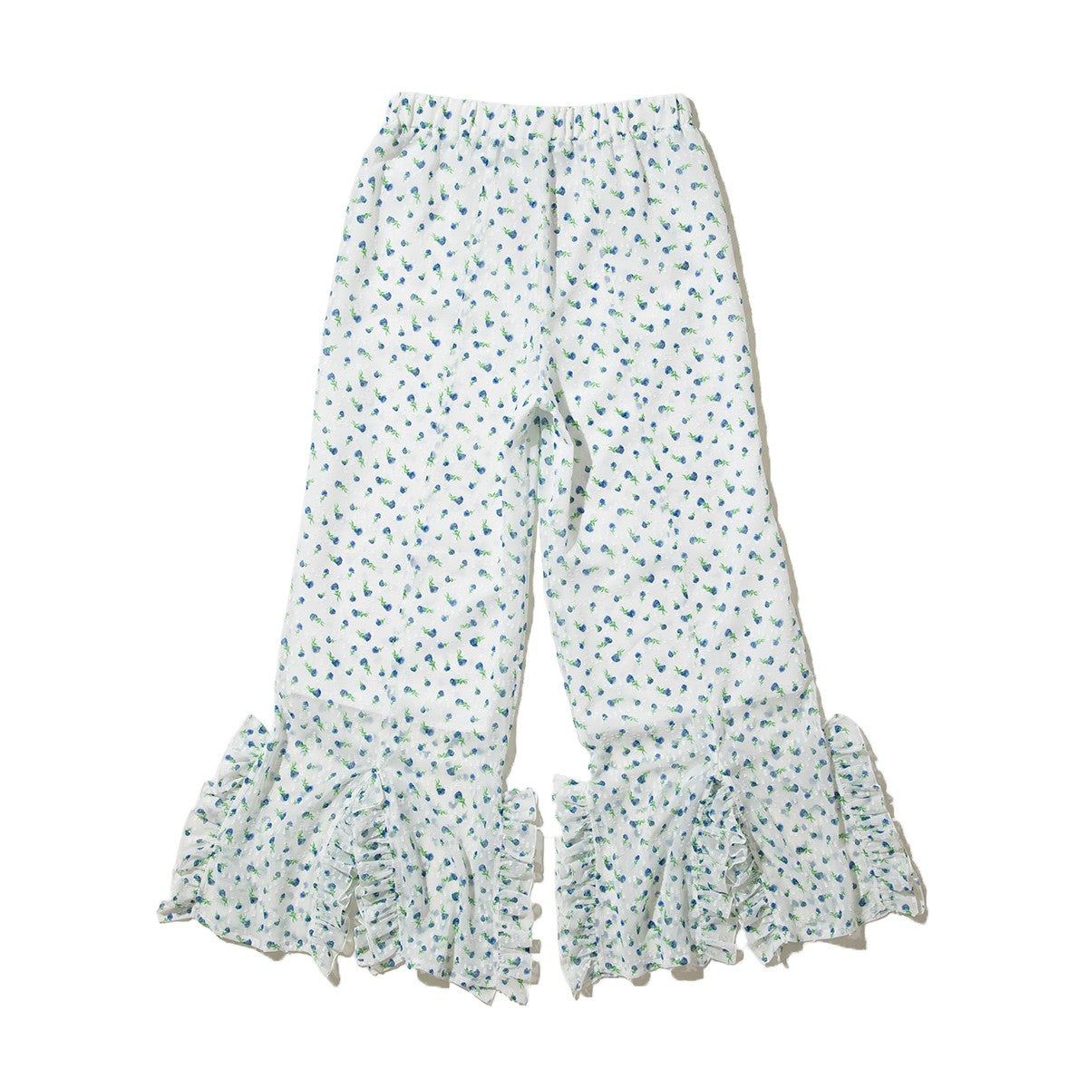 PoI FLOWER JAQUARD FRILL PANTS ポィ フラワー ジャカードフリルパンツ 262-FP09【レディース ワイドパンツ フラワープリント 花柄 ゴムウエスト 26FW】