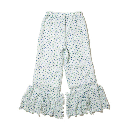 PoI FLOWER JAQUARD FRILL PANTS ポィ フラワー ジャカードフリルパンツ 262-FP09【レディース ワイドパンツ フラワープリント 花柄 ゴムウエスト 26FW】