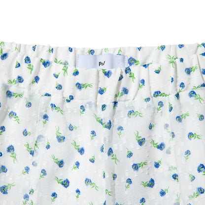 PoI FLOWER JAQUARD FRILL PANTS ポィ フラワー ジャカードフリルパンツ 262-FP09【レディース ワイドパンツ フラワープリント 花柄 ゴムウエスト 26FW】