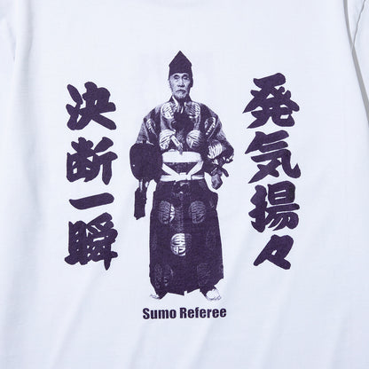 WAYP MUSIC 木村庄之助 決断一瞬 Tee ウェイプ ミュージック キムラショウノスケ ケツダンイッシュン ティー 2-20015【メンズ 半袖Tシャツ グラフィックデザイン 前面プリント コラボ商品 26FW】