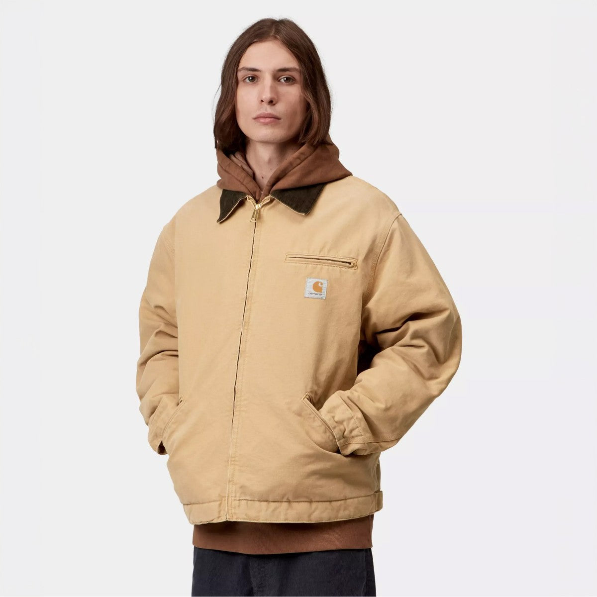 Carhartt WIP OG Detroit Jacket カーハートワークインプログレス オージー デトロイト ジャケット I0356143WQ4O26FW【メンズ ルーズフィット チョークウォッシュ加工 ジップポケット 保温性 26FW】