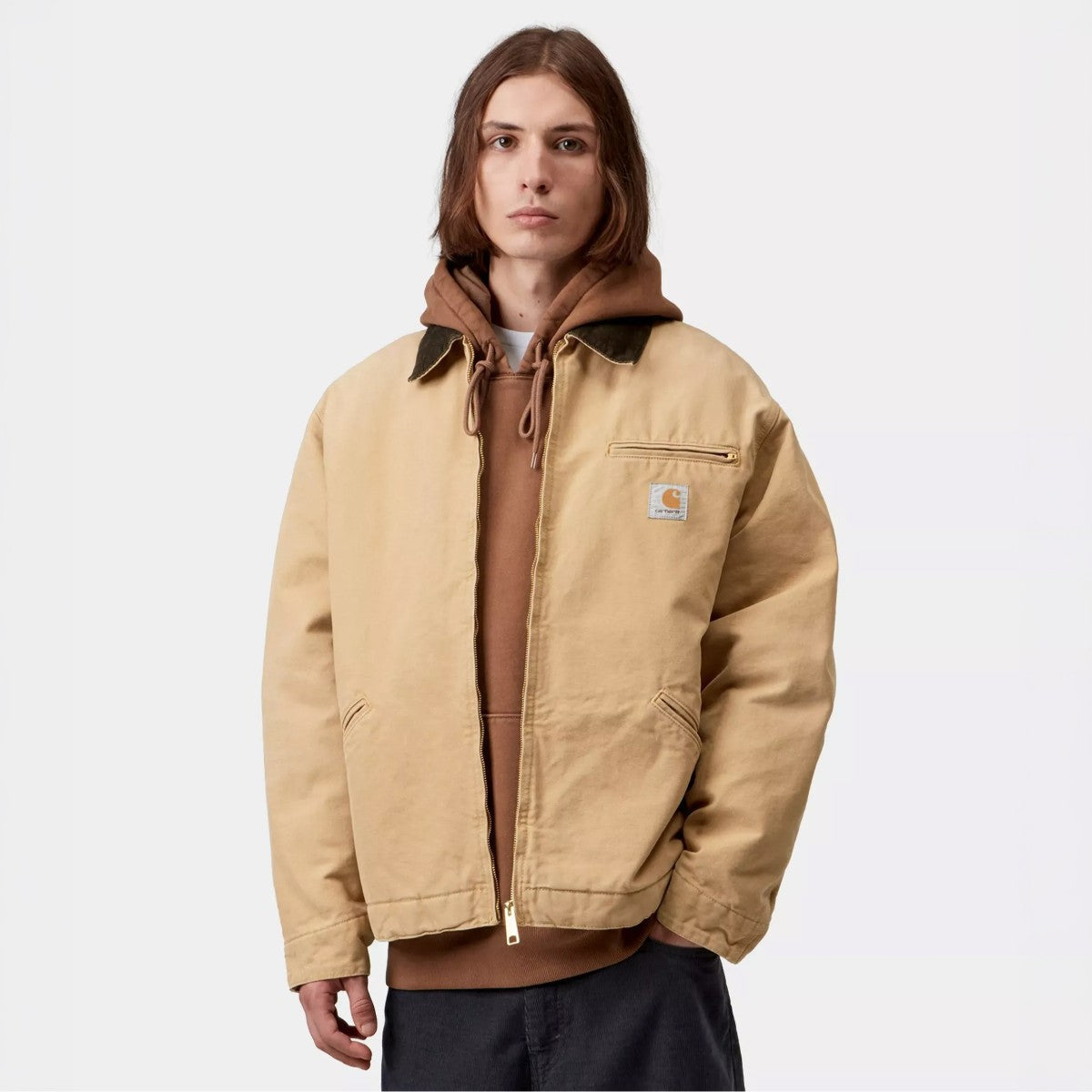 Carhartt WIP OG Detroit Jacket カーハートワークインプログレス オージー デトロイト ジャケット I0356143WQ4O26FW【メンズ ルーズフィット チョークウォッシュ加工 ジップポケット 保温性 26FW】