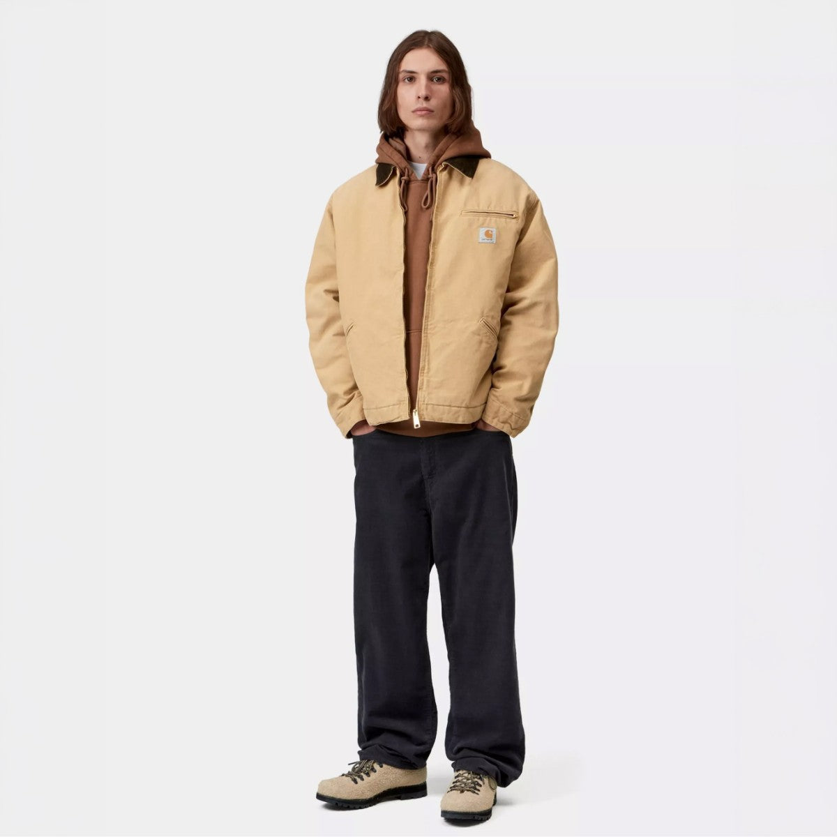 Carhartt WIP OG Detroit Jacket カーハートワークインプログレス オージー デトロイト ジャケット I0356143WQ4O26FW【メンズ ルーズフィット チョークウォッシュ加工 ジップポケット 保温性 26FW】
