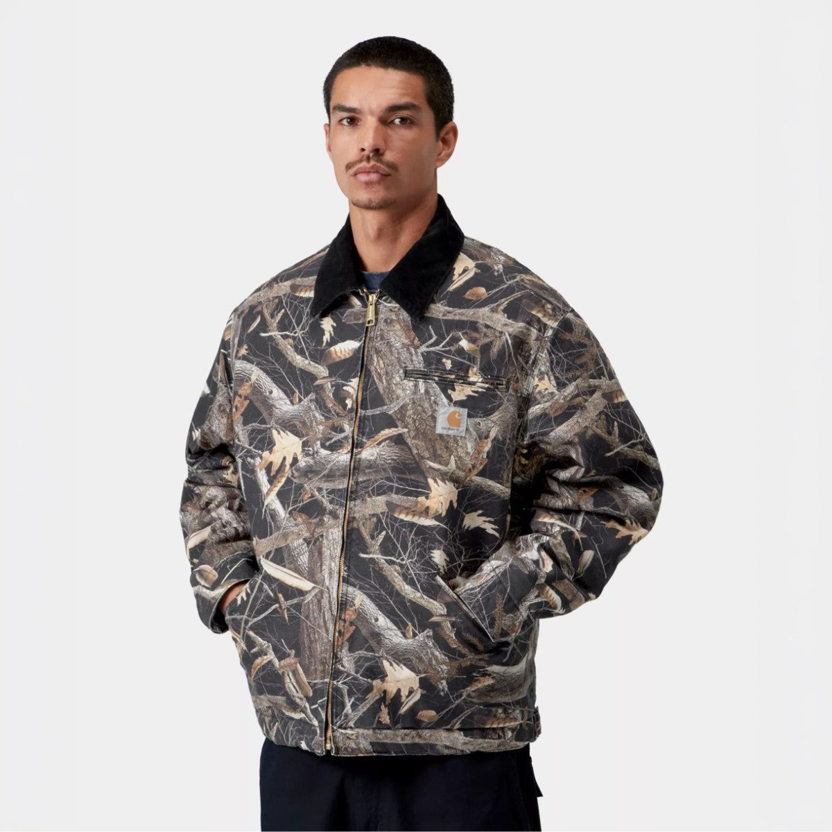 Carhartt WIP OG Detroit Jacket カーハートワークインプログレス オージー デトロイト ジャケット I0356143X86026FW【メンズ ルーズフィット チョークウォッシュ加工 ジップポケット 保温性 26FW】