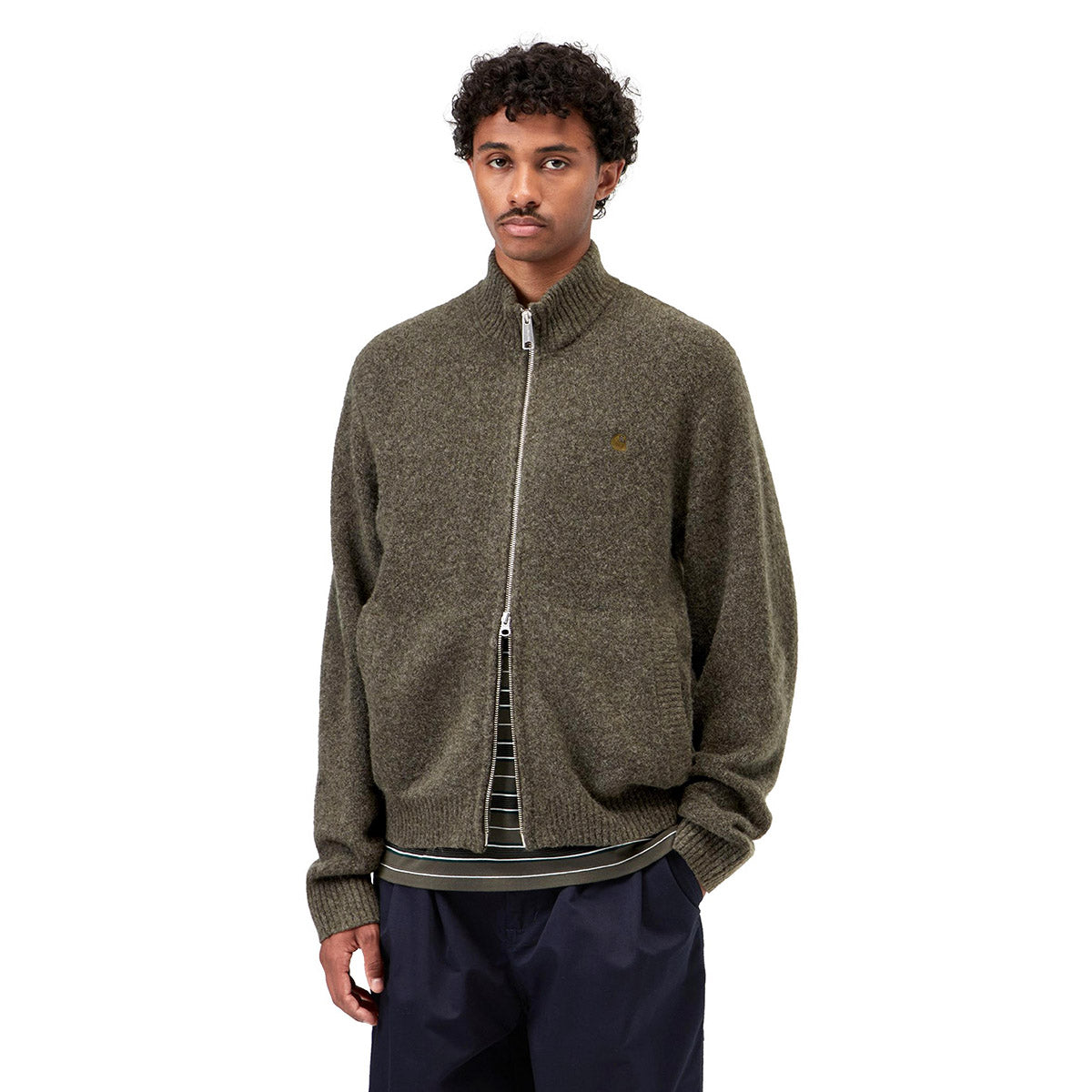 Carhartt WIP Curtis SweaterJacket カーハートワークインプログレス カーティス セーター ジャケット I037033【メンズ ニットジャケット リブニット ミッドウェイト 2WAYジップ 26FW】