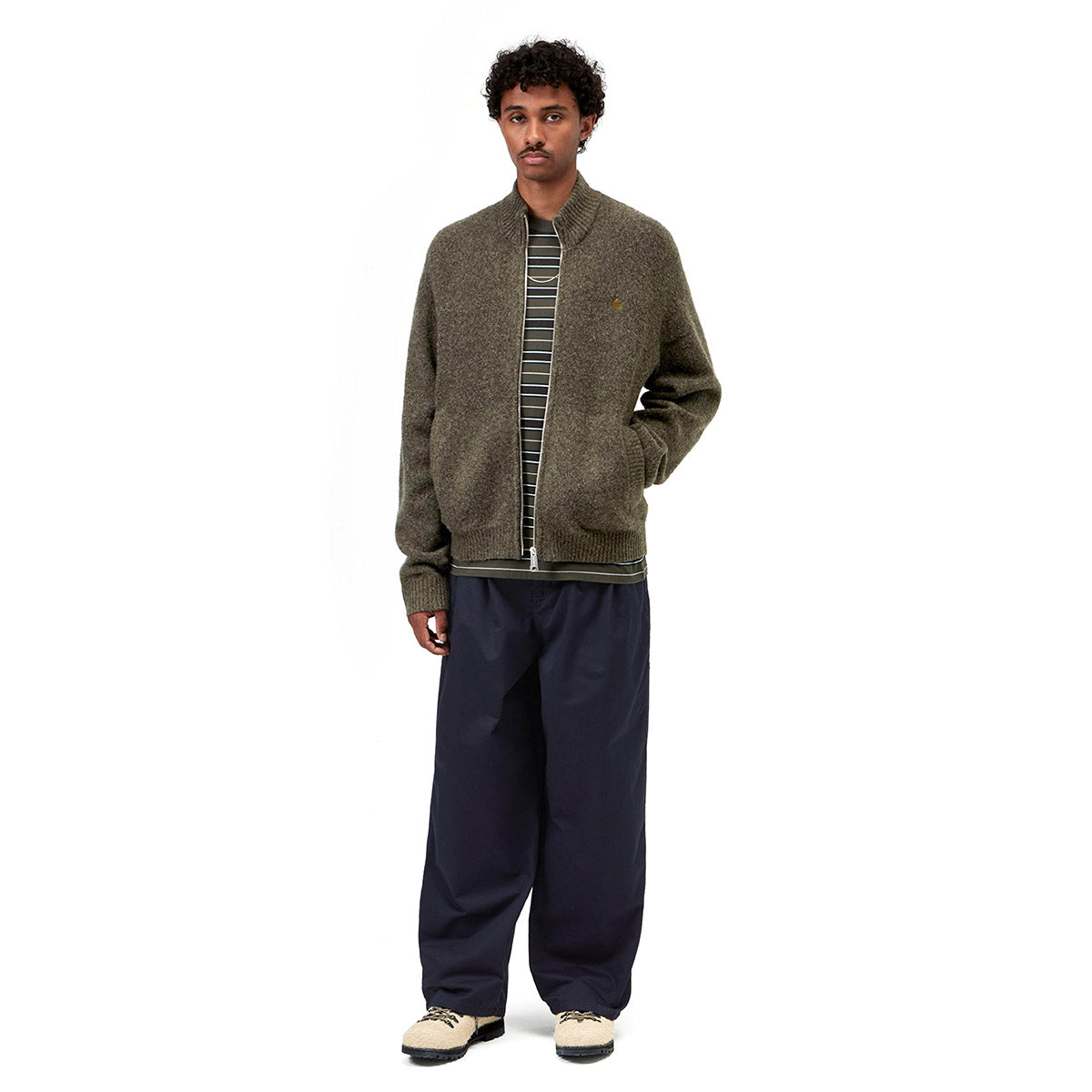 Carhartt WIP Curtis SweaterJacket カーハートワークインプログレス カーティス セーター ジャケット I037033【メンズ ニットジャケット リブニット ミッドウェイト 2WAYジップ 26FW】