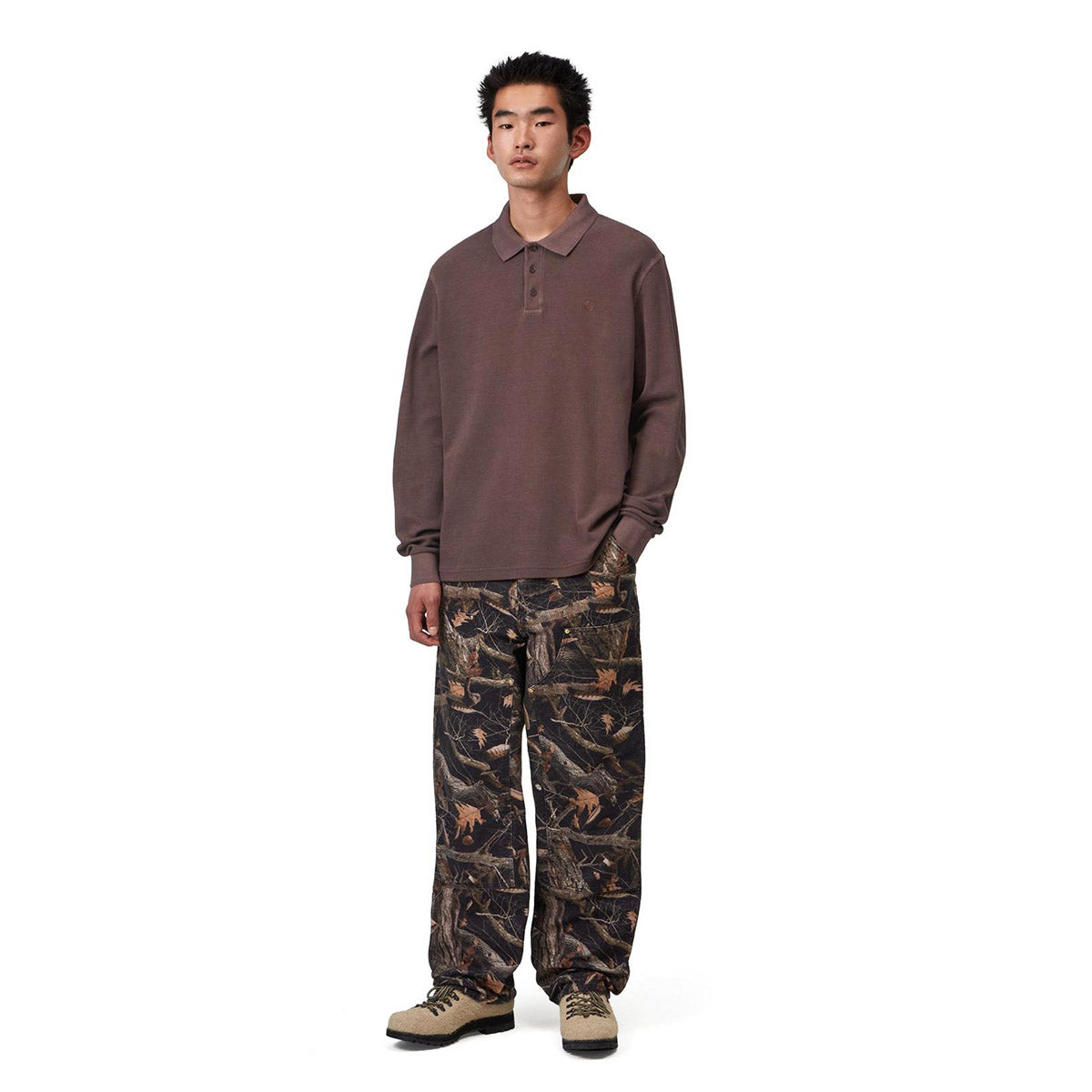 Carhartt WIP L/S Waffle Rugby Shirt カーハートワークインプログレス ロングスリーブ ワッフル ラグビーシャツ I037043【メンズ 長袖 ルーズフィット カジュアル デイリーユース 26FW】