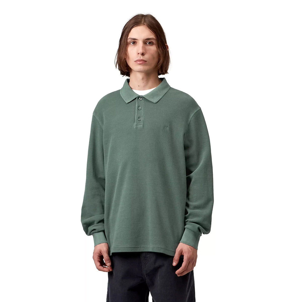 Carhartt WIP L/S Waffle Rugby Shirt カーハートワークインプログレス ロングスリーブ ワッフル ラグビーシャツ I037043【メンズ 長袖 ルーズフィット カジュアル デイリーユース 26FW】