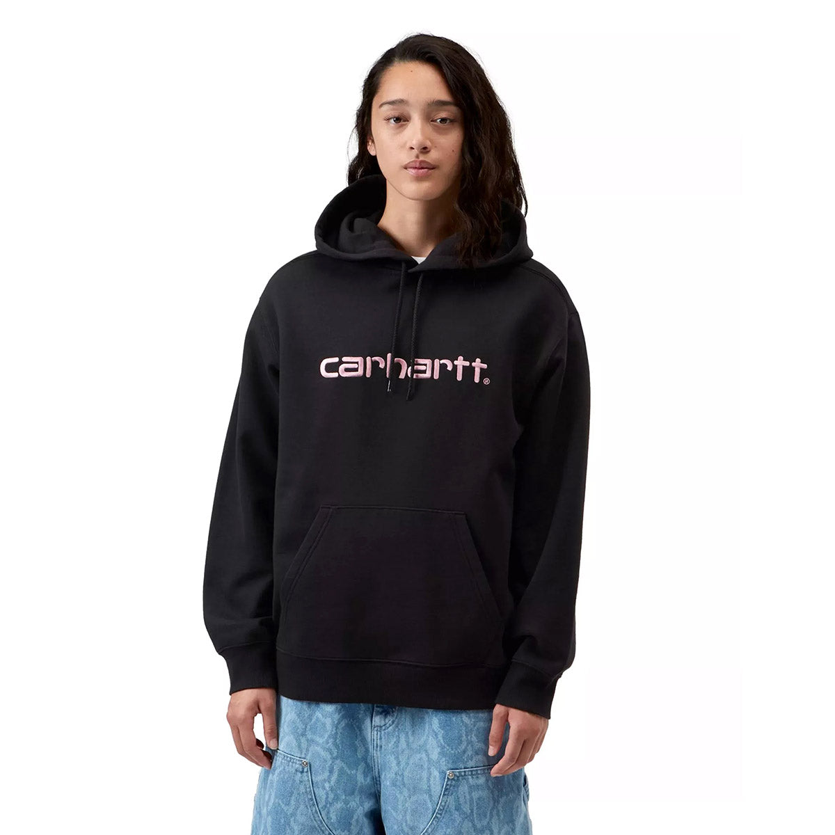 Carhartt WIP Hooded Carhartt Sweatshirt カーハートワークインプログレス フーデッド カーハート スウェットシャツ I0336482W6XX26FW【レディース パーカー カジュアル ロゴ刺繍 デイリーユース  26FW】