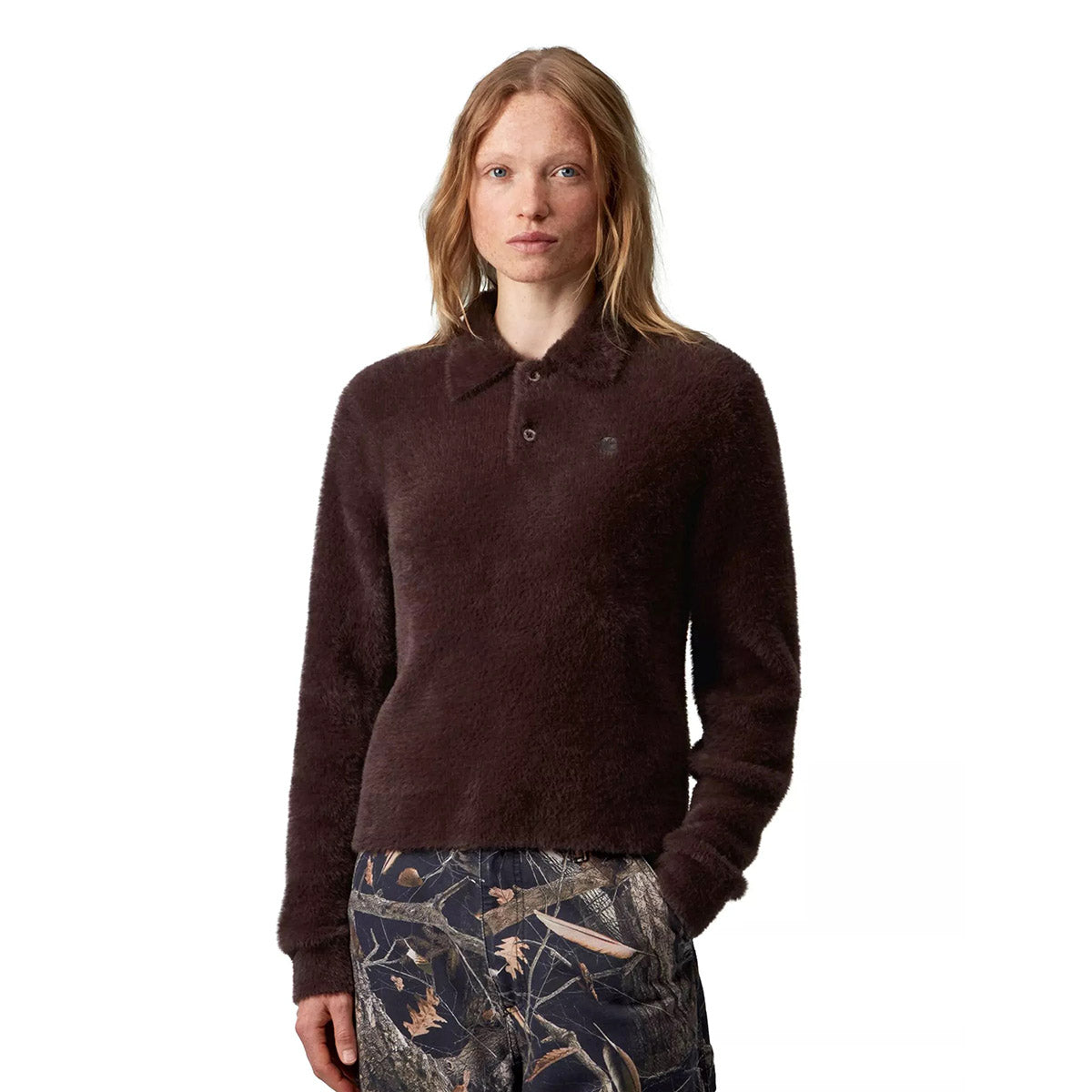 Carhartt WIP L/S Maine Polo Sweater カーハートワークインプログレス ロングスリーブ メイン ポロ セーター I037038【レディース ポロセーター ポロニット カジュアル デイリーユース 26FW】
