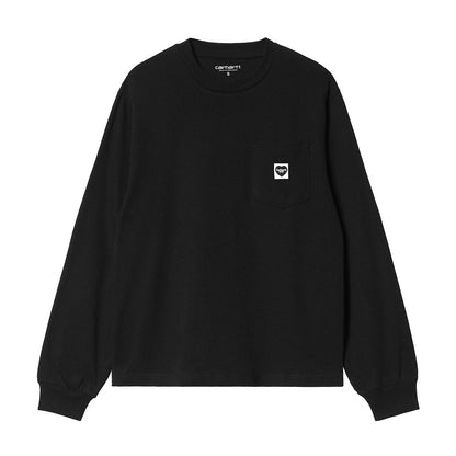 Carhartt WIP L/S POCKET SMALL HEART T-SHIRT カーハートワークインプログレス W ロングスリーブ ポケット スモールハート Tシャツ I037167【レディース 長袖Tシャツ ロンT コットンジャージー レギュラーフィット パッチ 26FW】
