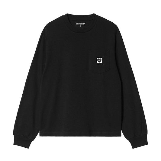 Carhartt WIP L/S POCKET SMALL HEART T-SHIRT カーハートワークインプログレス W ロングスリーブ ポケット スモールハート Tシャツ I037167【レディース 長袖Tシャツ ロンT コットンジャージー レギュラーフィット パッチ 26FW】