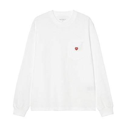 Carhartt WIP L/S POCKET SMALL HEART T-SHIRT カーハートワークインプログレス W ロングスリーブ ポケット スモールハート Tシャツ I037167【レディース 長袖Tシャツ ロンT コットンジャージー レギュラーフィット パッチ 26FW】