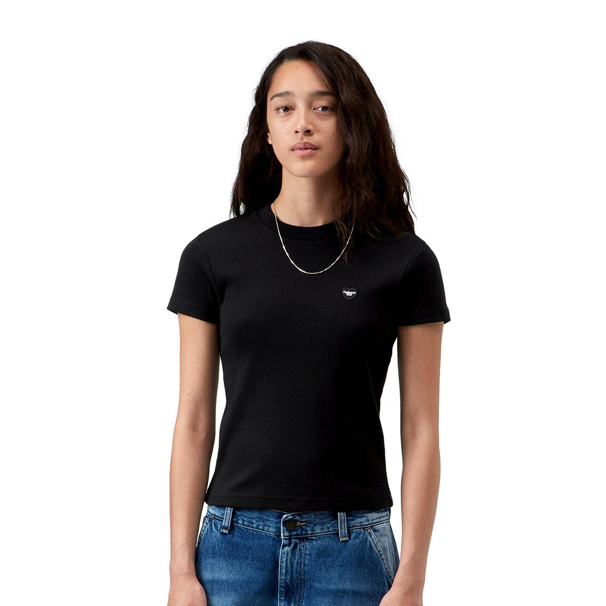 Carhartt WIP W' S/S SMALL HEART PATCH T-SHIRT カーハートワークインプログレス W ショートスリーブスモールハートTシャツ I037170【レディース 半袖Tシャツ コットンジャージー レギュラーフィット パッチ 26FW】