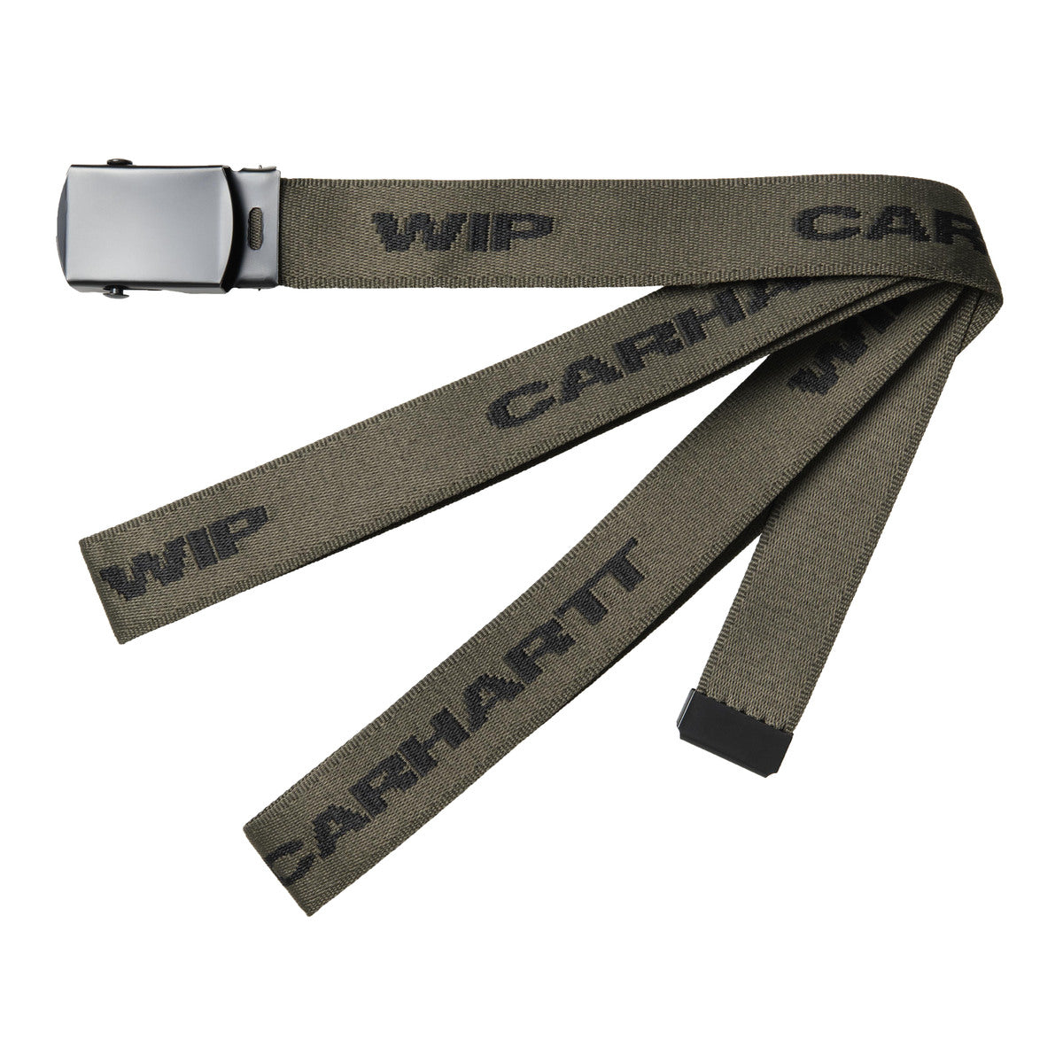 Carhartt WIP MAGAZINE SCRIPT BELT カーハートワークインプログレス マガジン スクリプト ベルト I037074【メンズ ロゴデザイン サイズ調節可能 メタルクリップバックル 付け替え可能バックル 26FW】